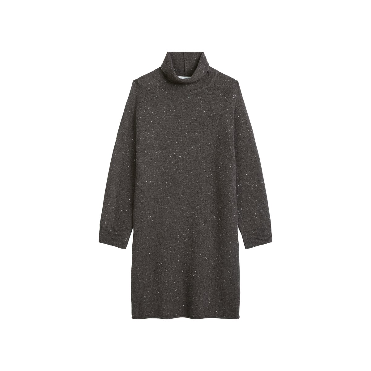 Robe en maille tweed, coupe classique en mélange de laine vierge marron foncé, MARC O'POLO