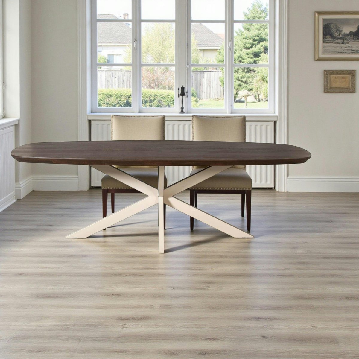 Table à manger 10 places bois/métal CORTINA marron / ecru, PIER IMPORT