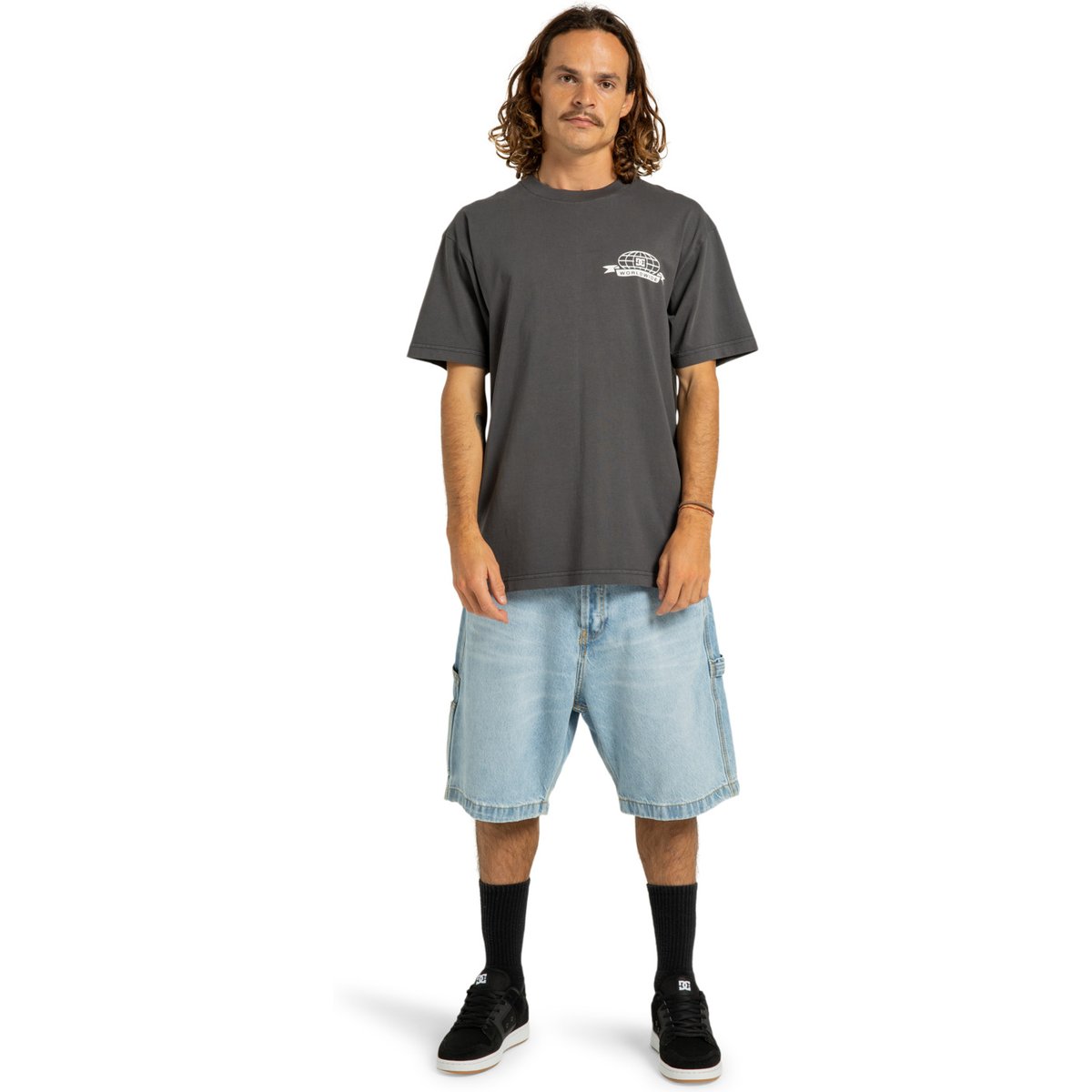 T-shirt à manches courtes STOCK UP. noir black enzyme wash, DC SHOES