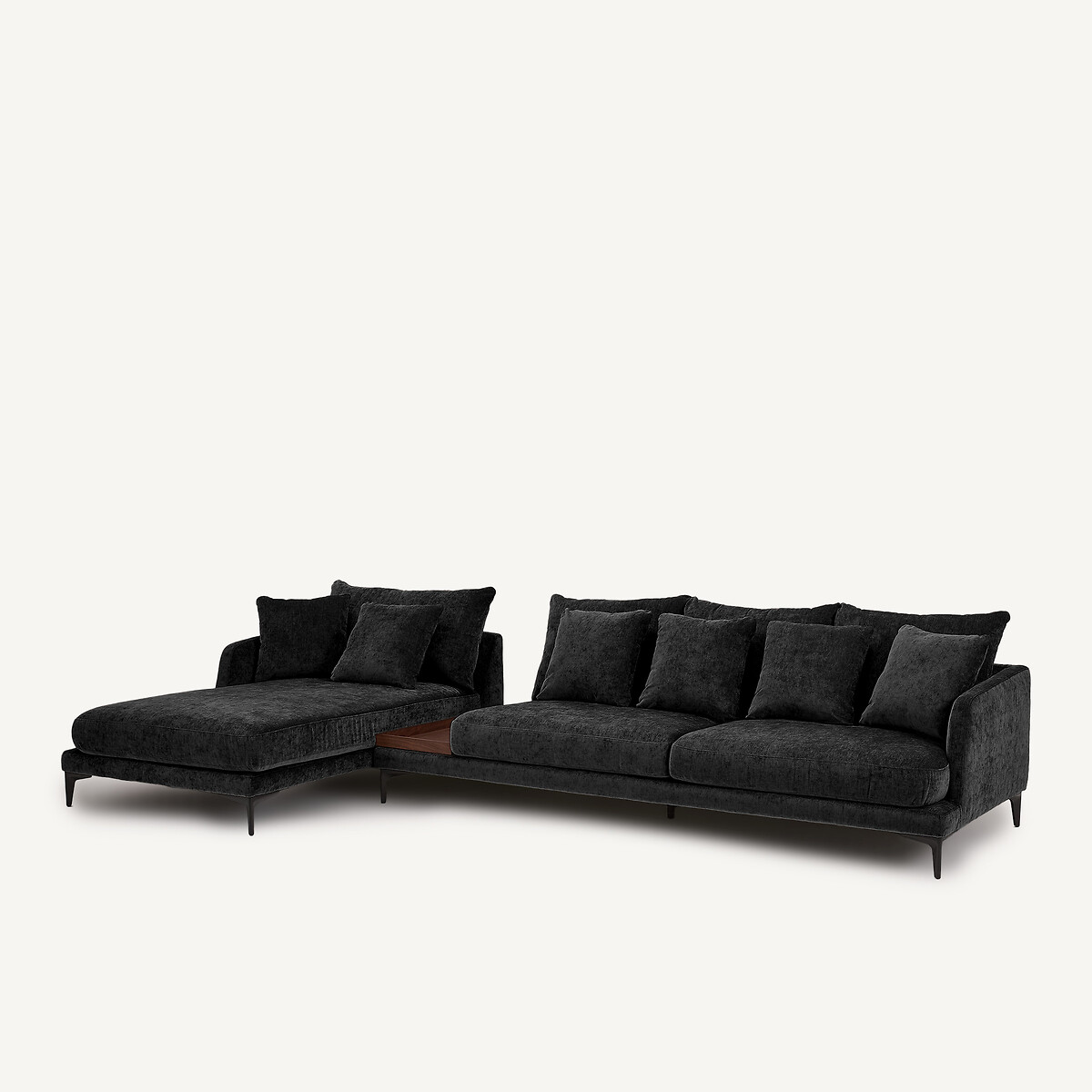 Chaise longue in velluto misto, MODERNISTE, design Emmanuel Gallina carbonio, AM.PM X EMMANUEL GALLINA