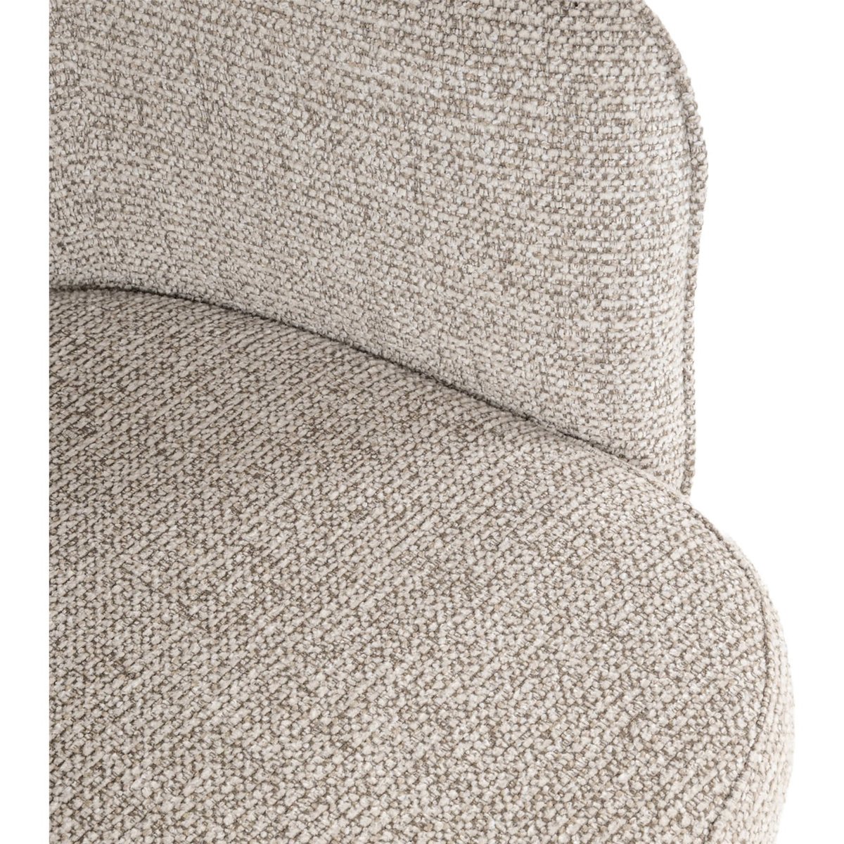 Chaise de salle à manger en polyester assise large tissu naturel beige clair, RECOLLECTION