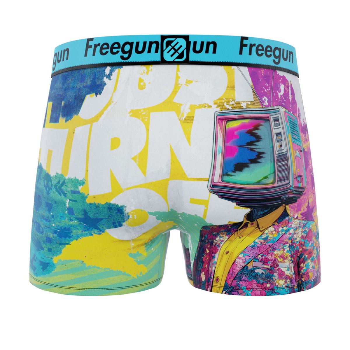 Lot De 3 Boxers Microfibre beige/jaune/rose/turquoise/rouge/noir/blanc, FREEGUN