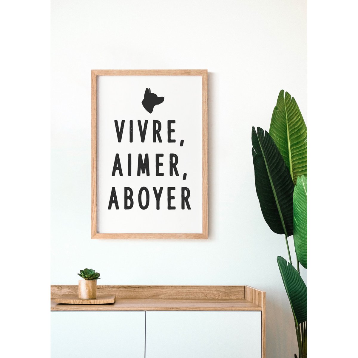 Poster Vivre, Aimer, Aboyer blanc, L'AFFICHERIE