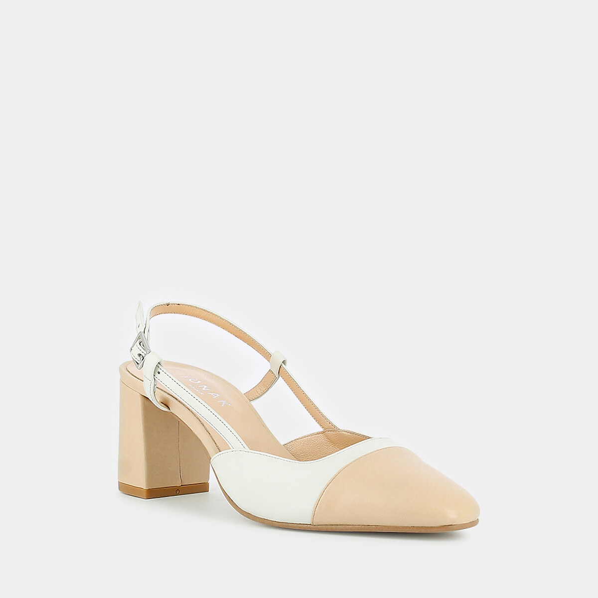 Dhapop Leather Heels white/beige, JONAK