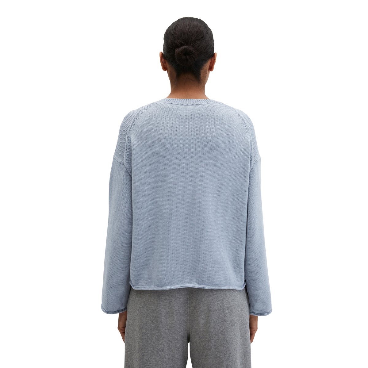 Cardigan oversized à col en V DfC en fil de coton organique gris, MARC O'POLO