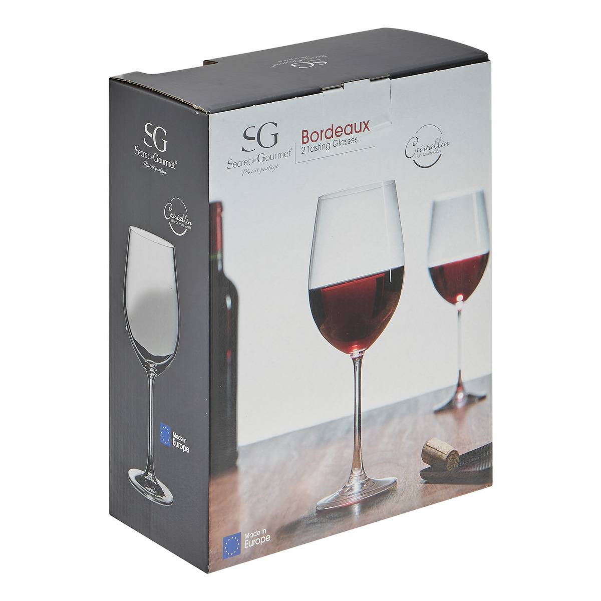 Lot de 2 verres hauts en verre 24,6 cm DEGUS transparent, SECRET DE GOURMET