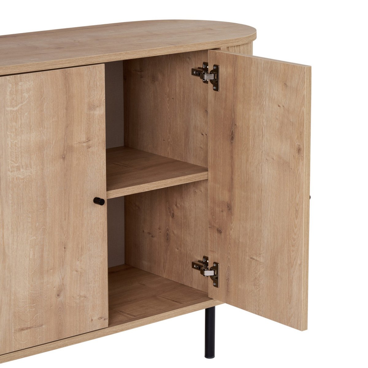 Buffet 4 portes aux bords arrondis en bois L180cm- PAZAR bois clair, DRAWER