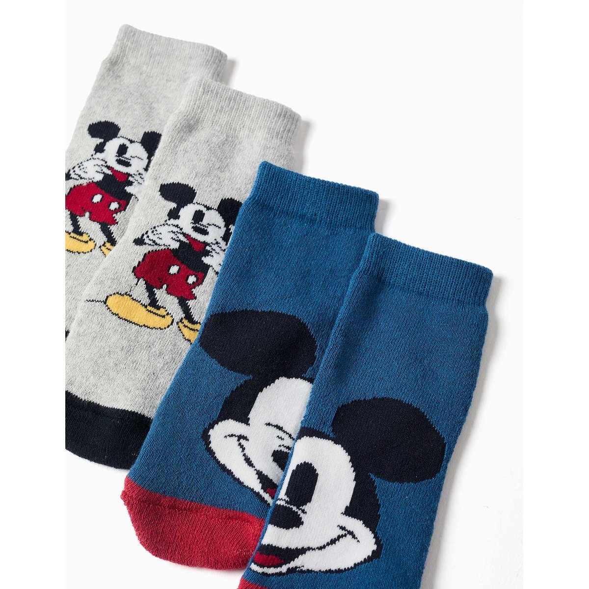 Lot de 2 chaussettes antidérapantes en éponge avec Mickey multicolore, ZIPPY