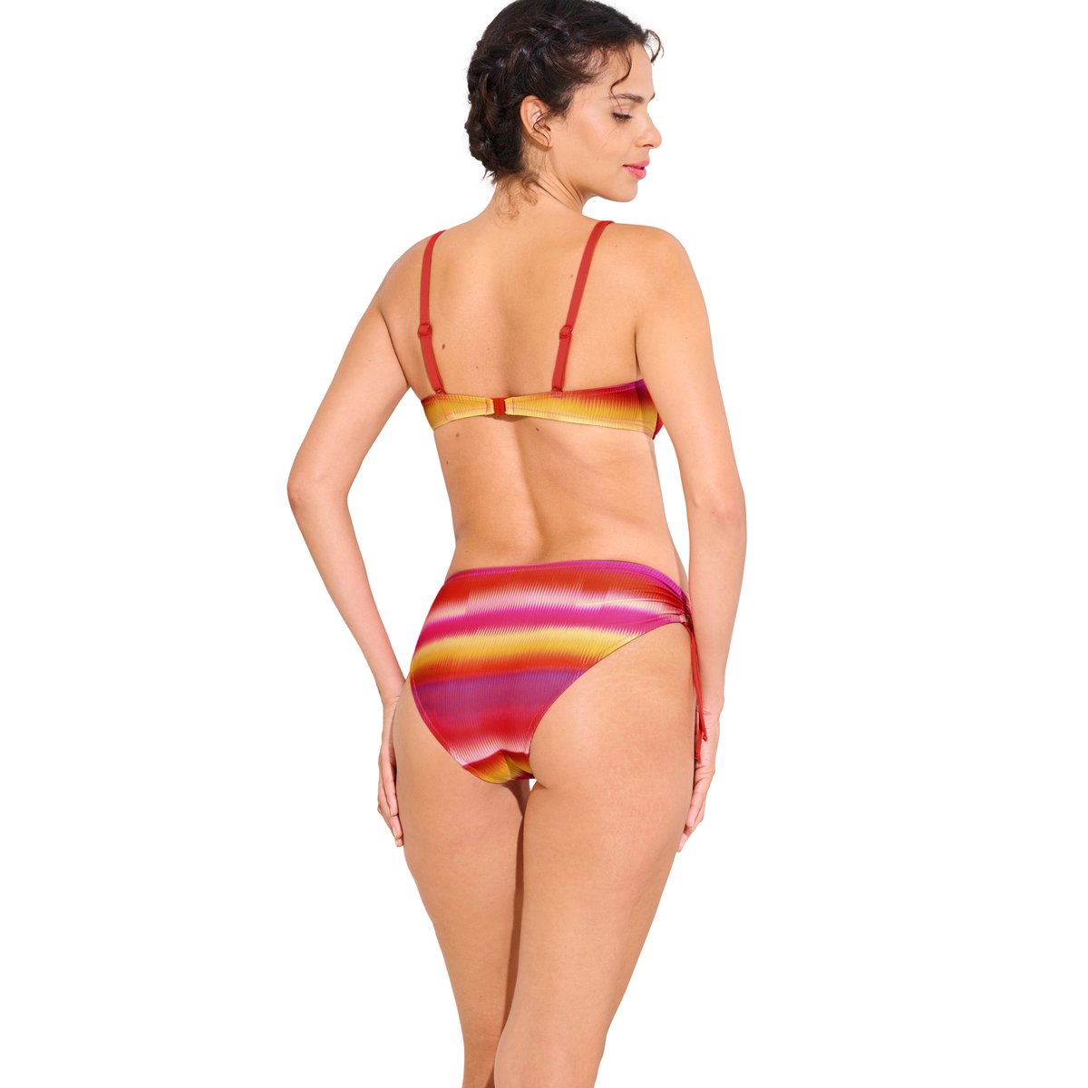 Bas maillot slip de bain côtés réglables OSAKA rose, LISCA