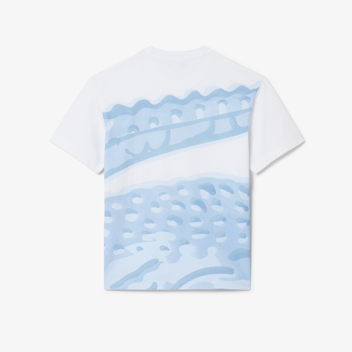 T-shirt classic fit en coton imprimé blanc, LACOSTE