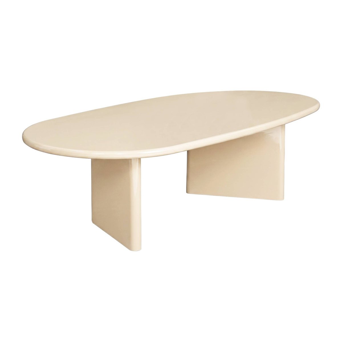Table basse ovale finition glossy RUMI crème, SWEEEK