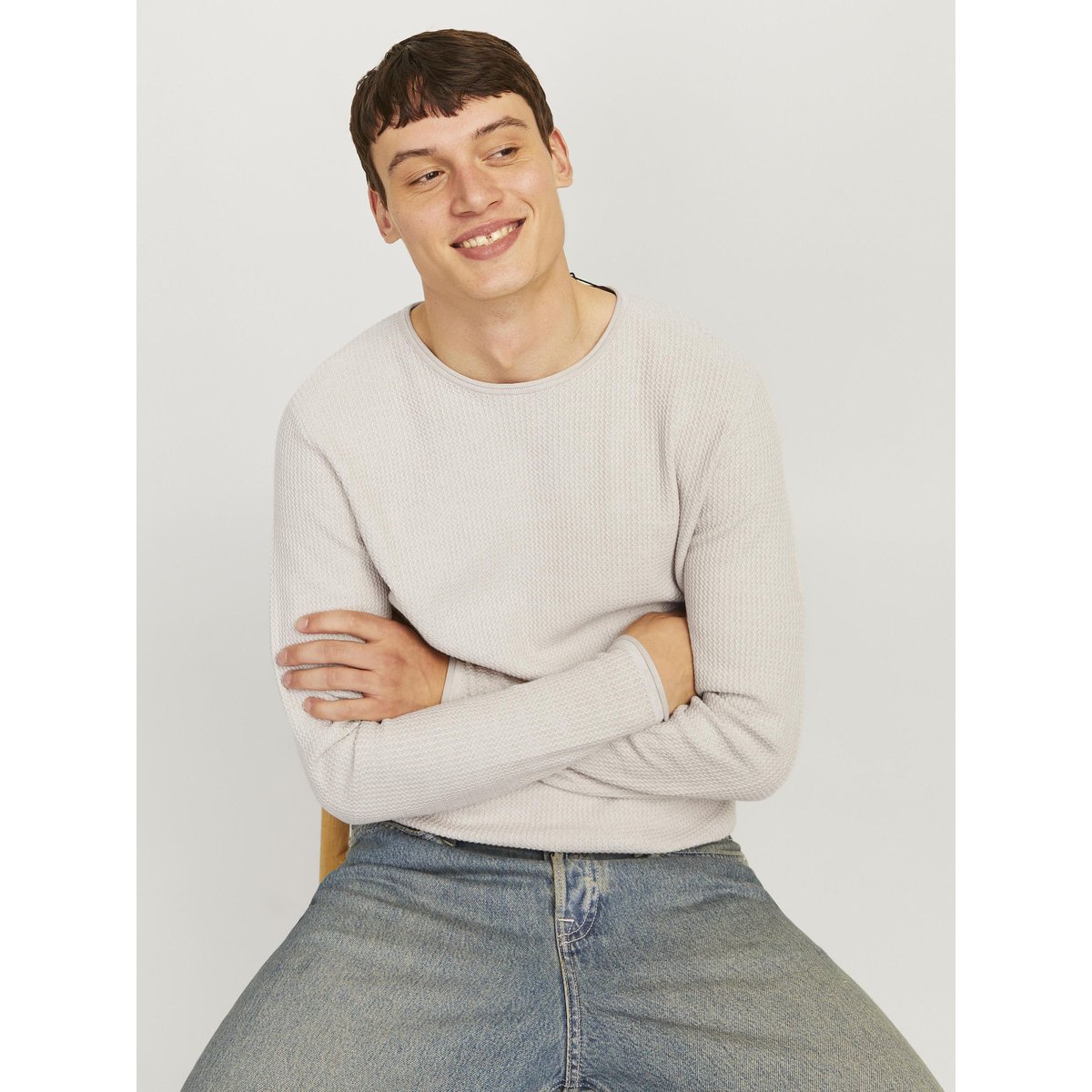 Pull En Maille oatmeal 1, JACK & JONES