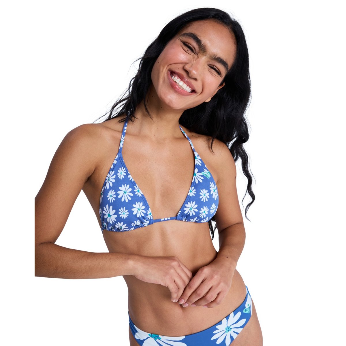 Haut de maillot de bain bikini triangle PRINTED ESSENTIALS TIKI TRI. bleu dutch blue flower soul small, ROXY