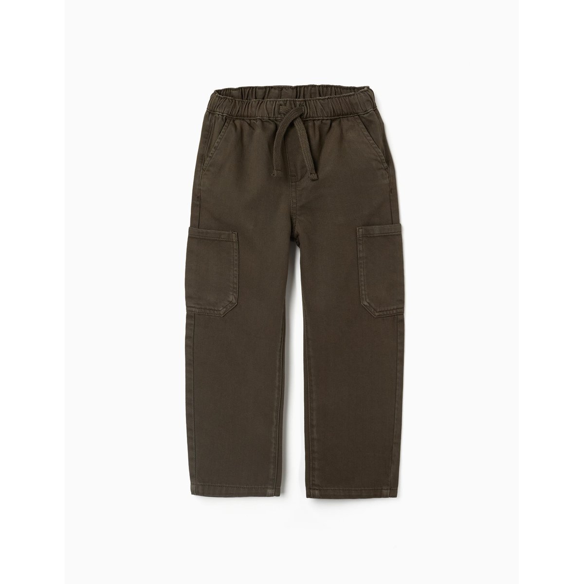 Pantalon baggy en sergé avec poches cargo vert foncé, ZIPPY