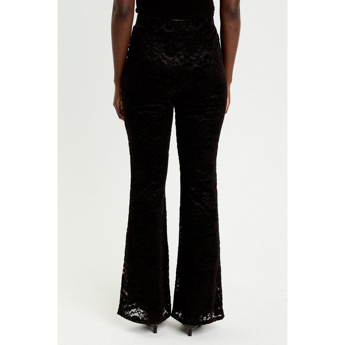 Pantalon bootcut effet dentelle noir, CACHE CACHE