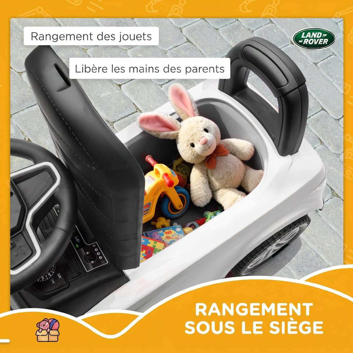 Voiture à glissière pour enfants PP et acier blanc, AIYAPLAY