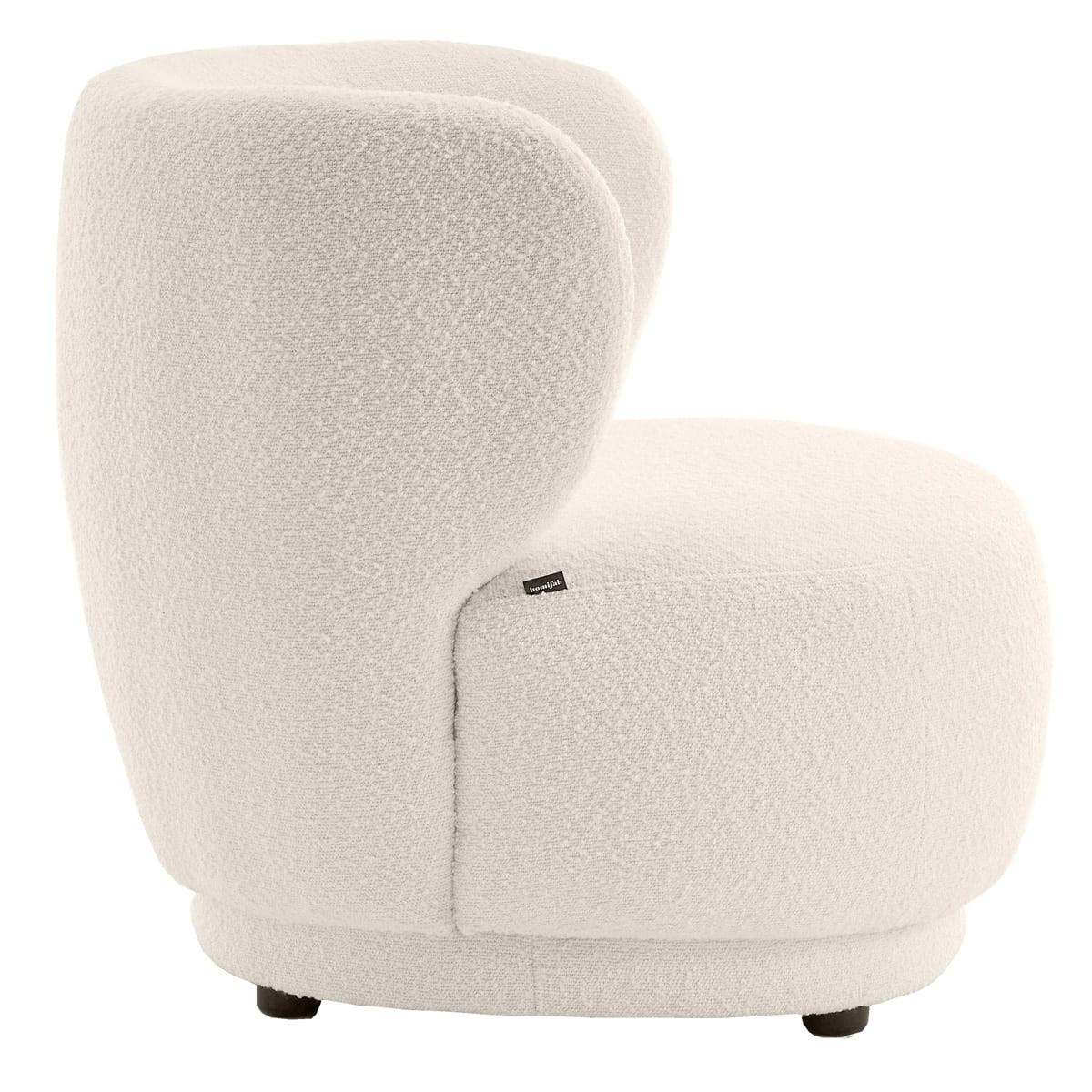 Fauteuil en tissu bouclette - ESTER ecru, HOMIFAB