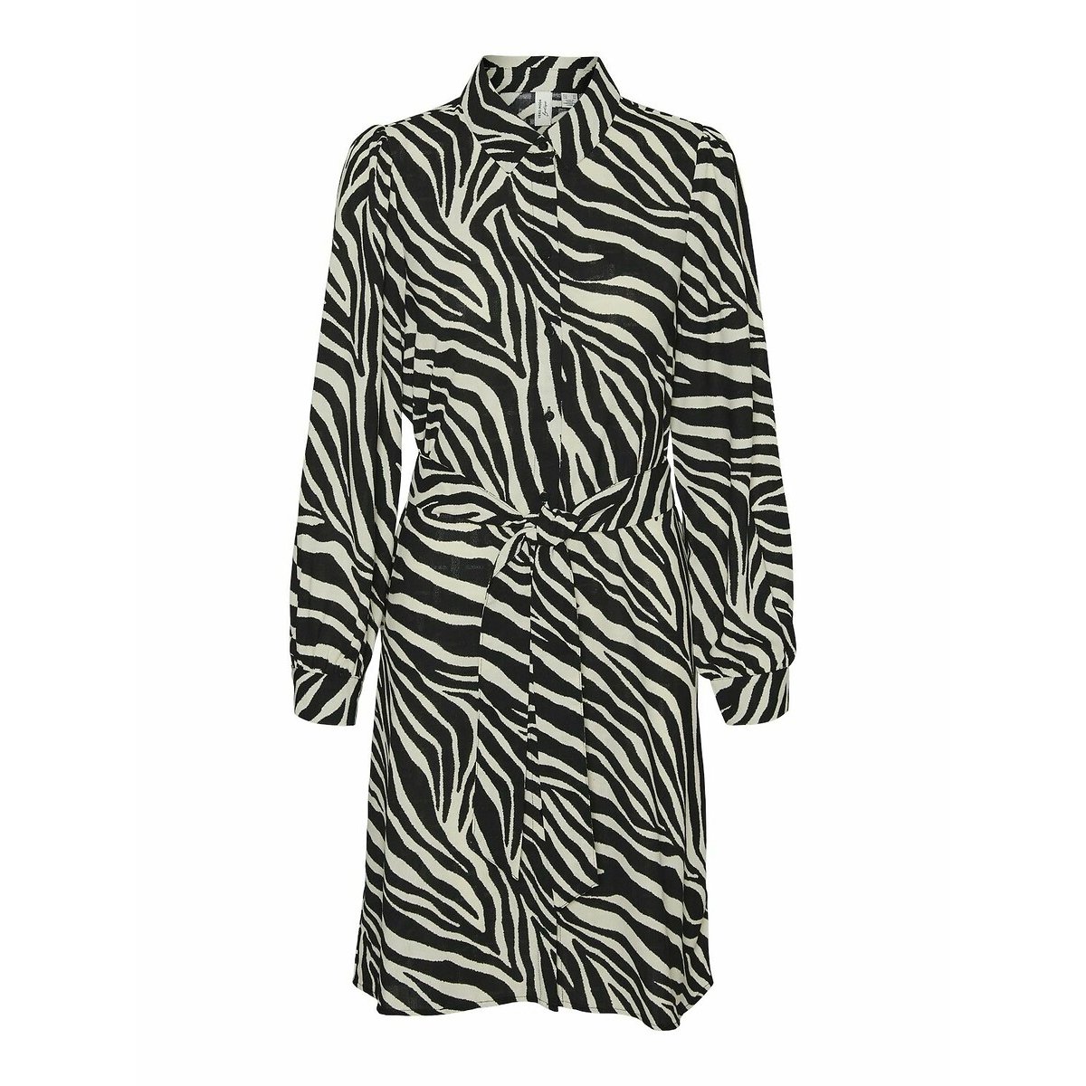 Robe chemise imprimée noir/écru, VERO MODA