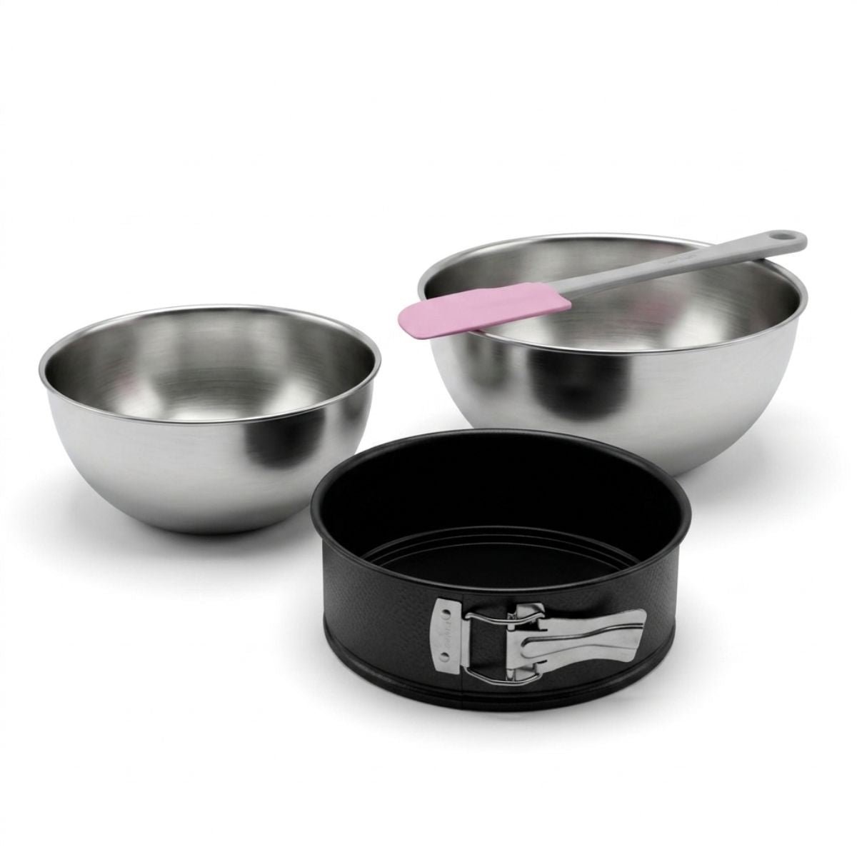 Lot de 1 moule à gâteaux 18,5 cm 2 bols 25/20,5 cm et 1 spatule noir, ZENKER