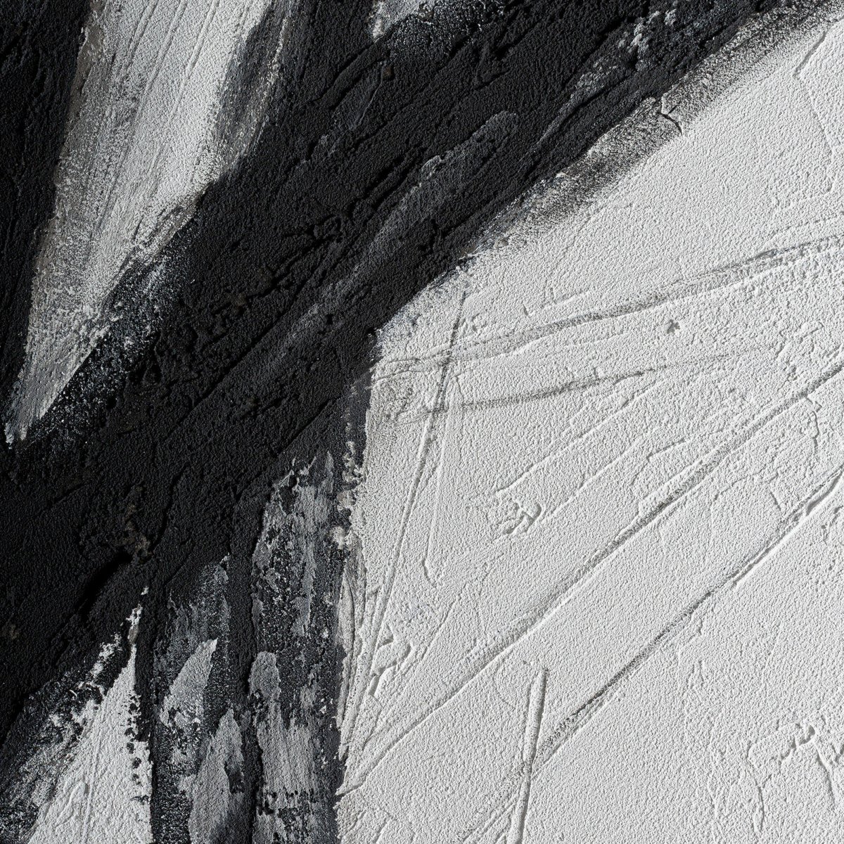 Triptyque mural abstrait sur toile, Lot de 3 noir et blanc, RECOLLECTION