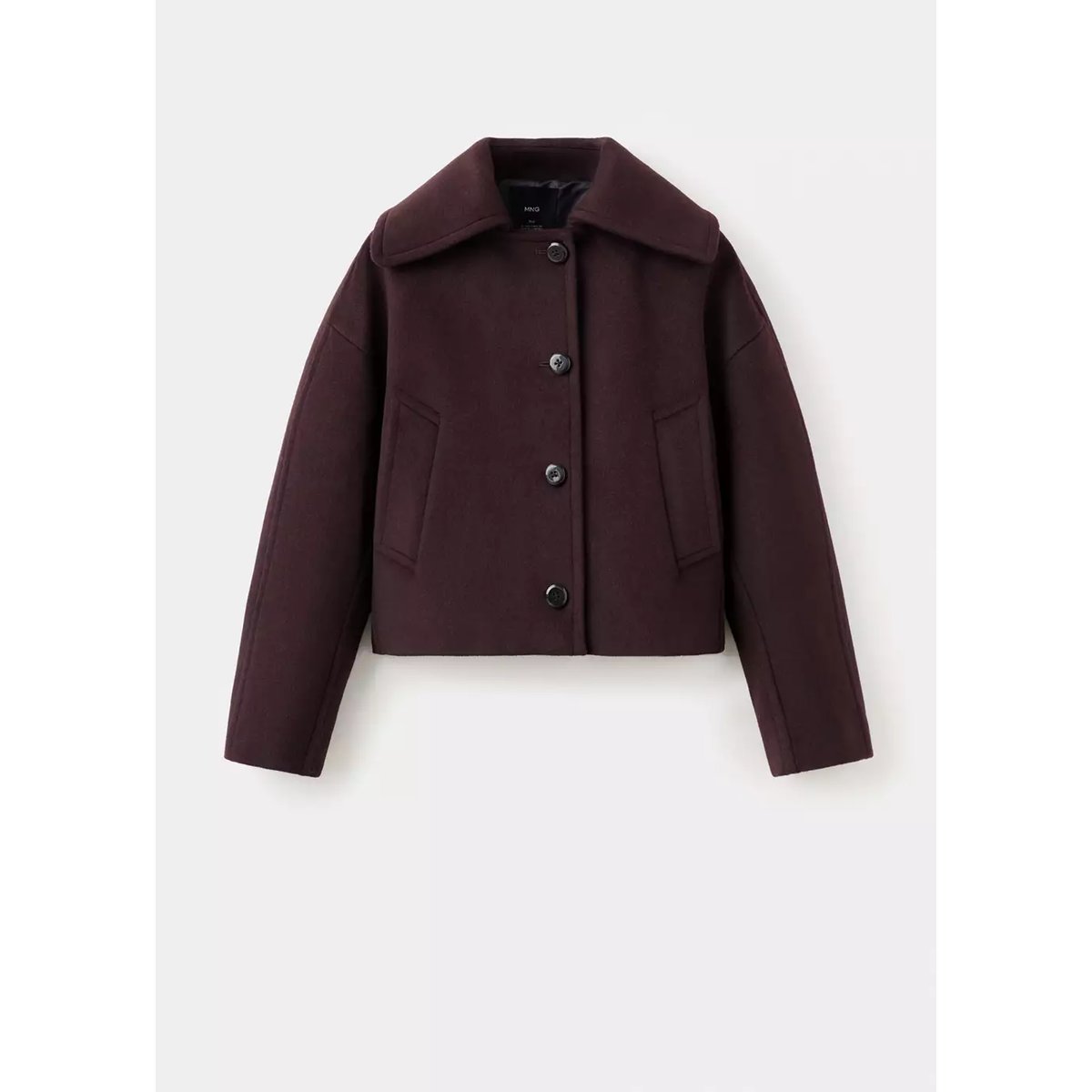 Veste laine col classique grenat, MANGO