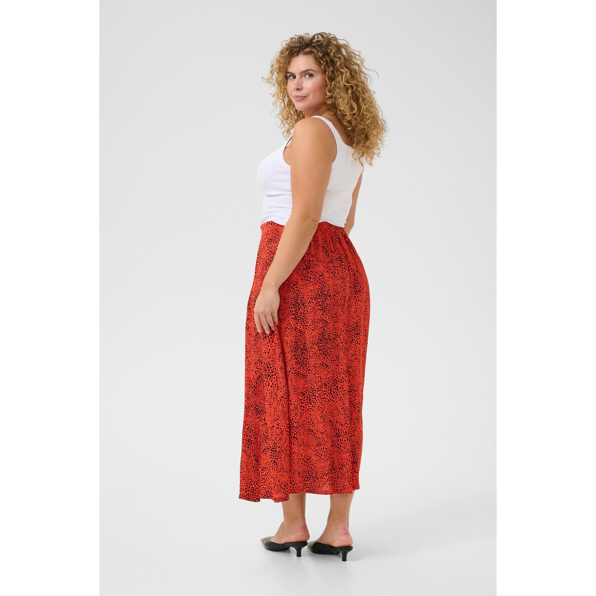 Skirt rouge grenadine graphic animal, KAFFE CURVE