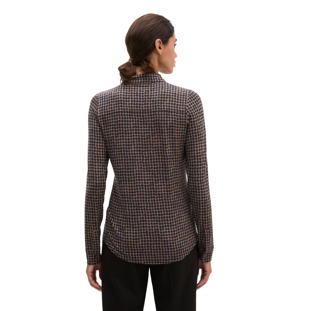 Chemisier en jersey imprimé regular en LENZING™ ECOVERO™ gris, MARC O'POLO