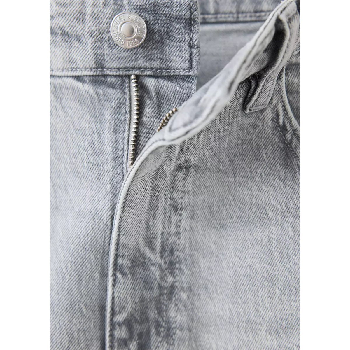 Jean Newmom confort taille haute gris denim, MANGO