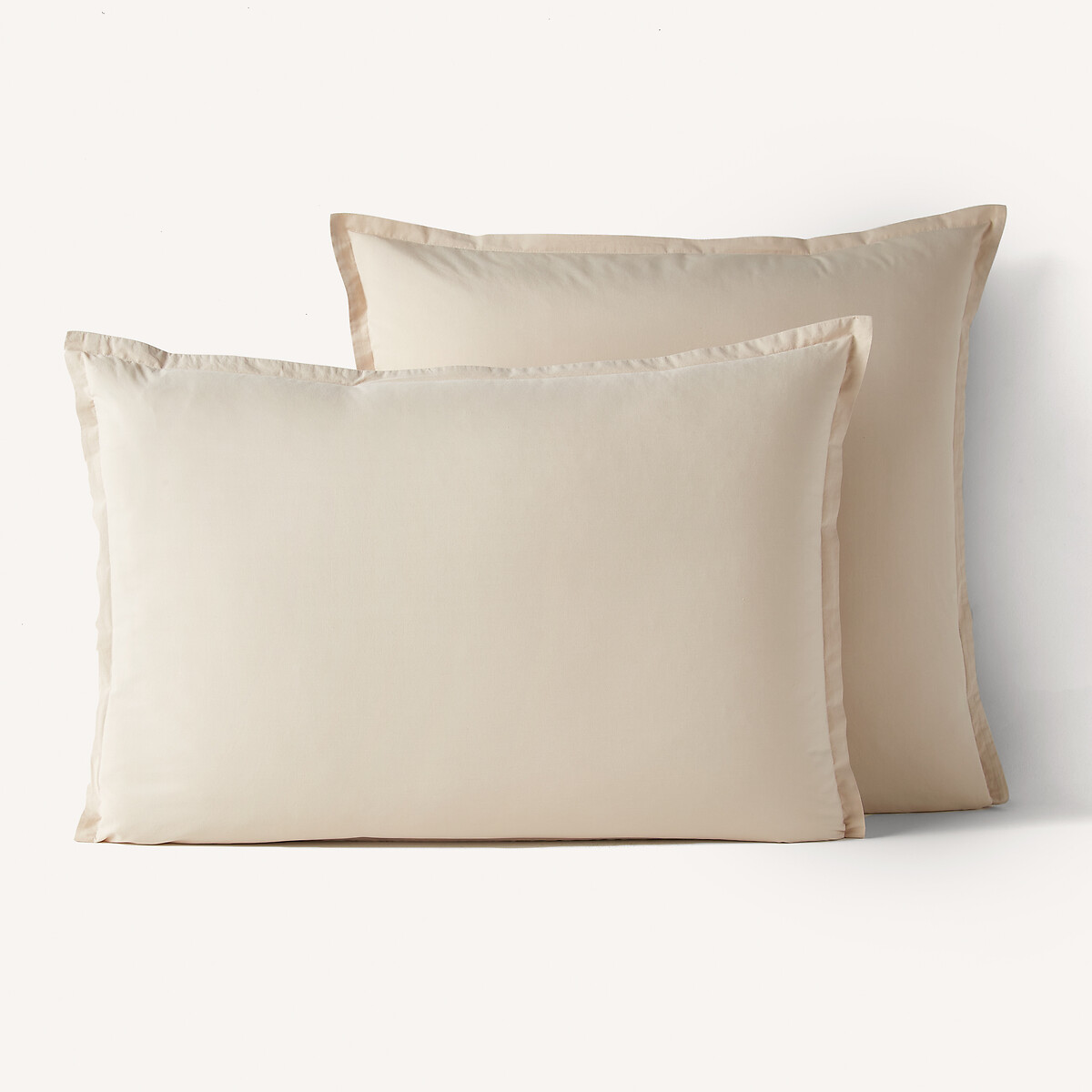 Taie d'oreiller en percale de coton lavé 120 fils, SABBAL beige, AM.PM