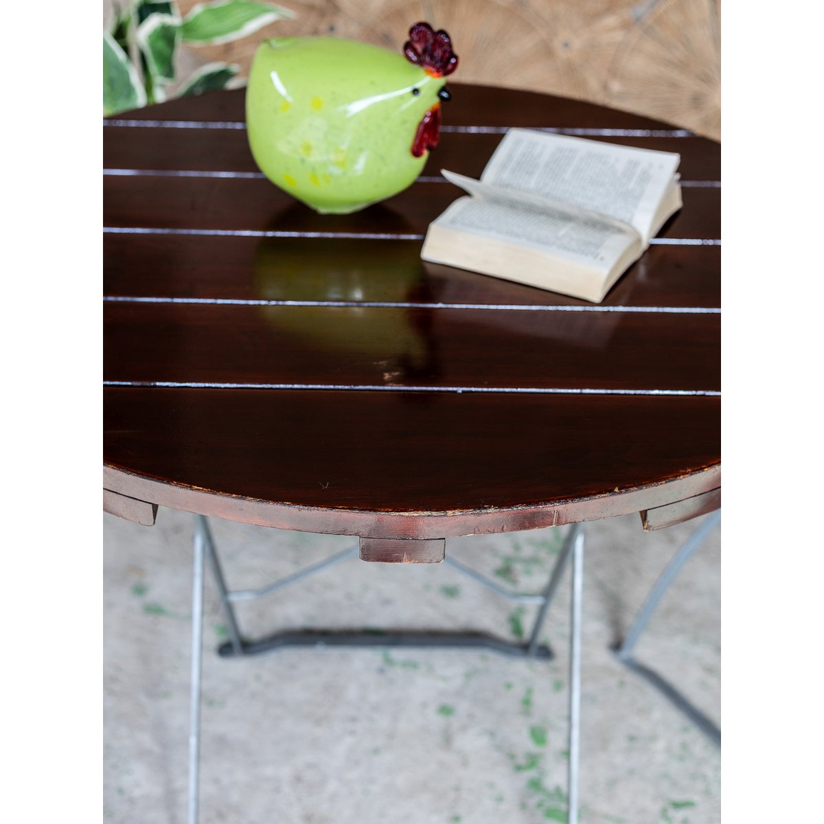 Table à manger pliable d'extérieur Romy N°1558 - Bon état bois foncé, DEBONGOUT