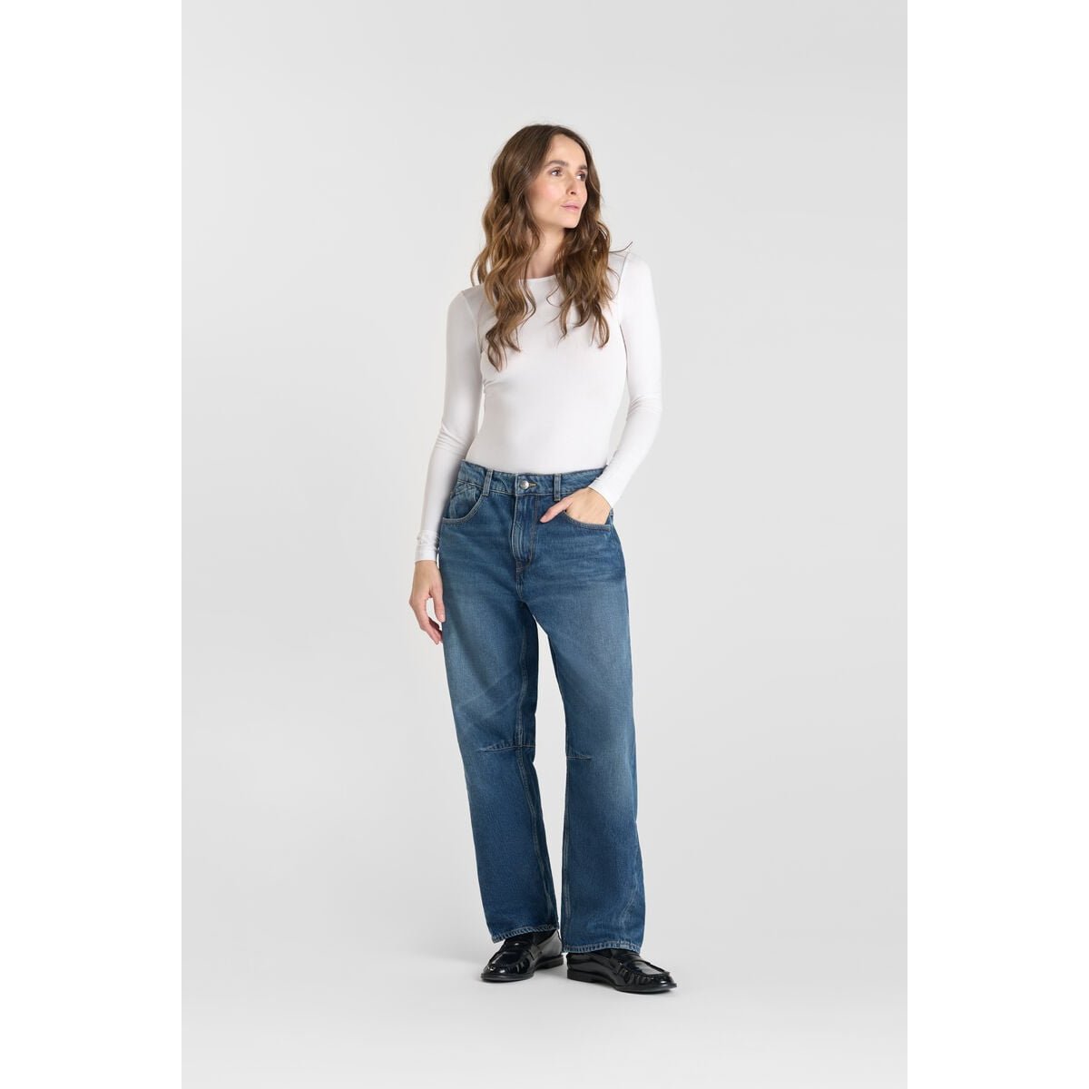 Jeans loose, large balloon , longueur 34 blue, LE TEMPS DES CERISES