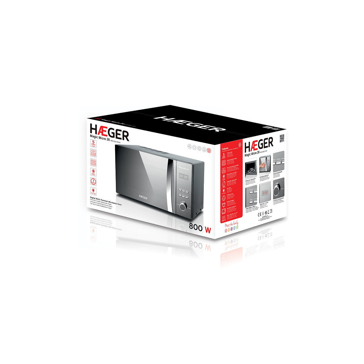 Micro-ondas Magic Micro 26, HAEGER cinza-metal, HAEGER