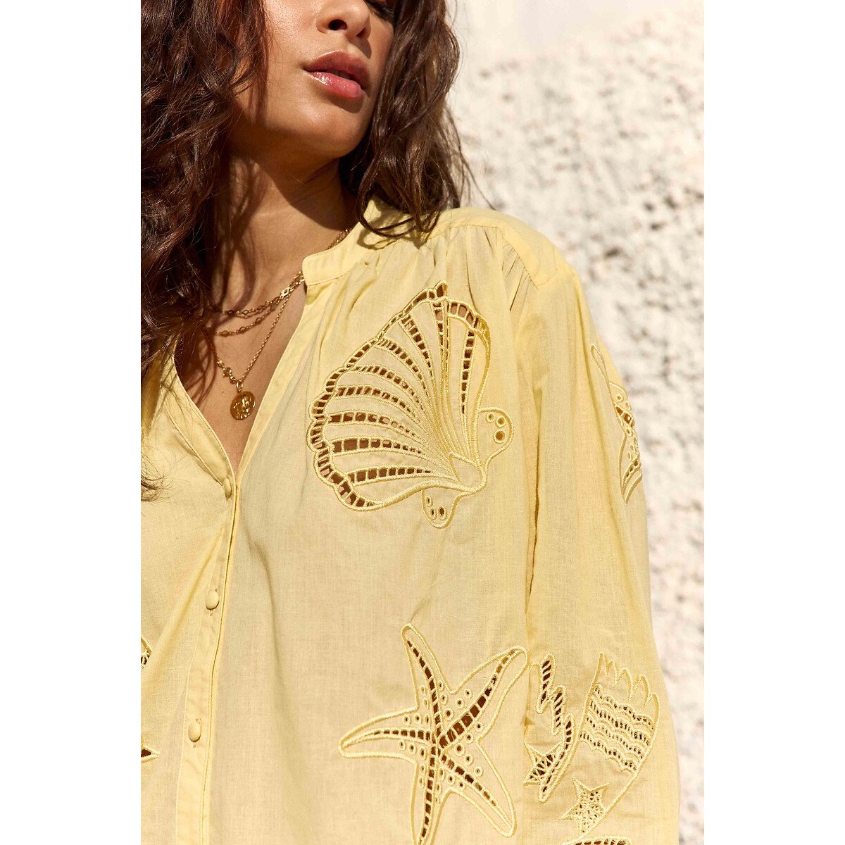 Blusa calada bordada, BOLIANE amarillo, LA PETITE ETOILE
