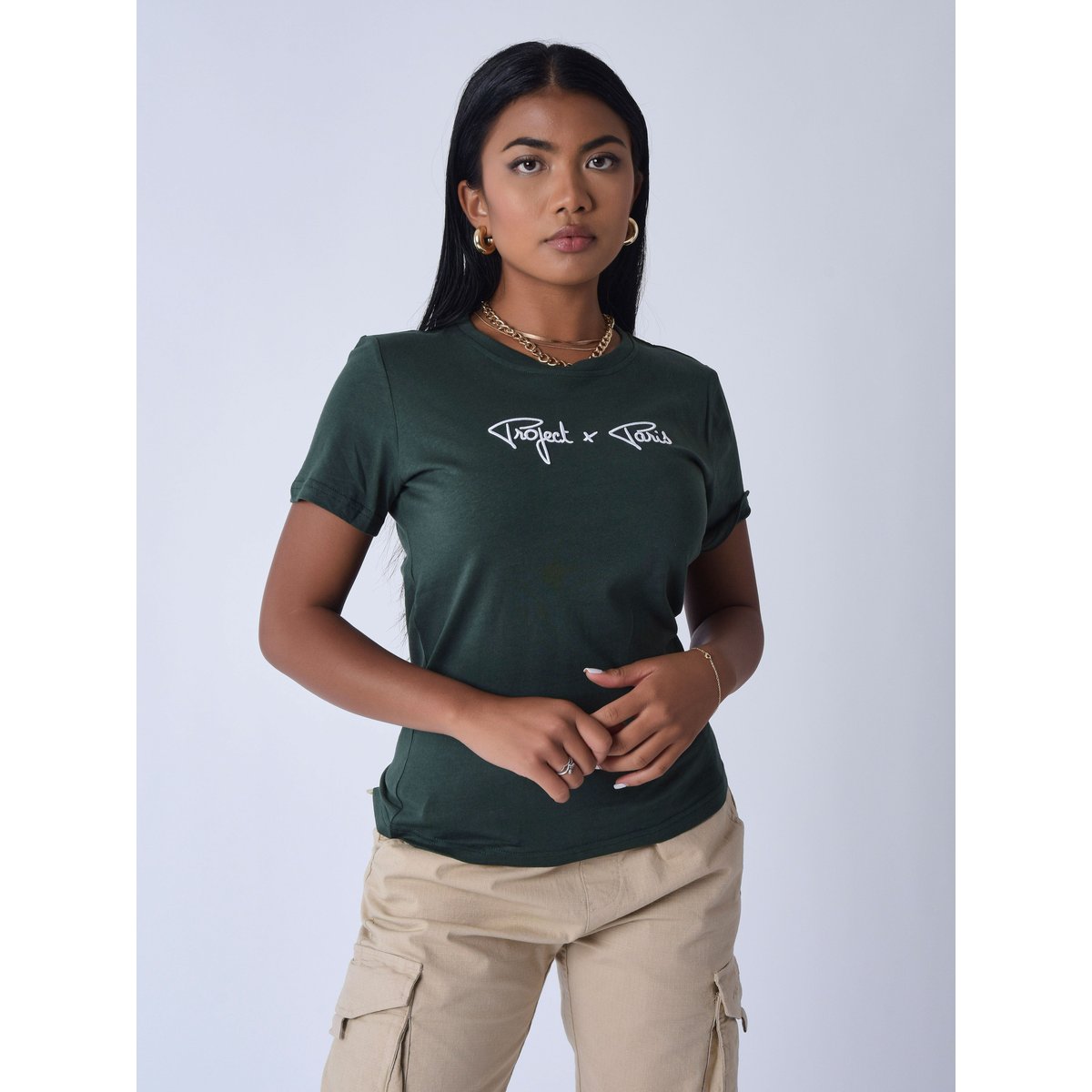 T-shirt femme Signature vert, PROJECT X