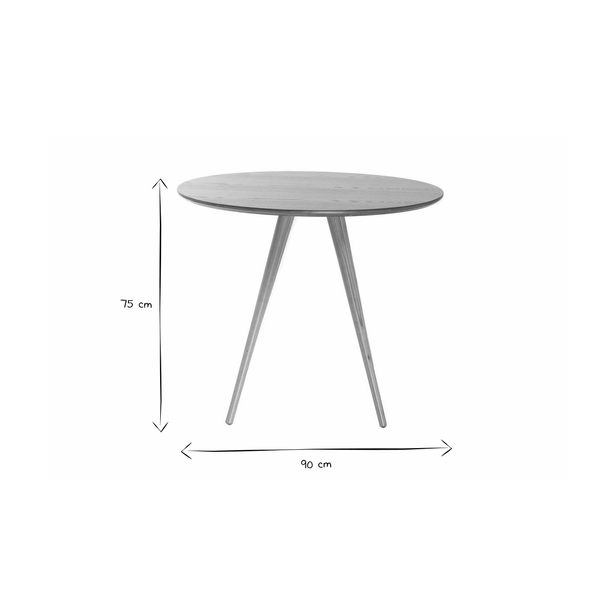 Table à manger design ronde fixe D90 ARTIK naturel, MILIBOO