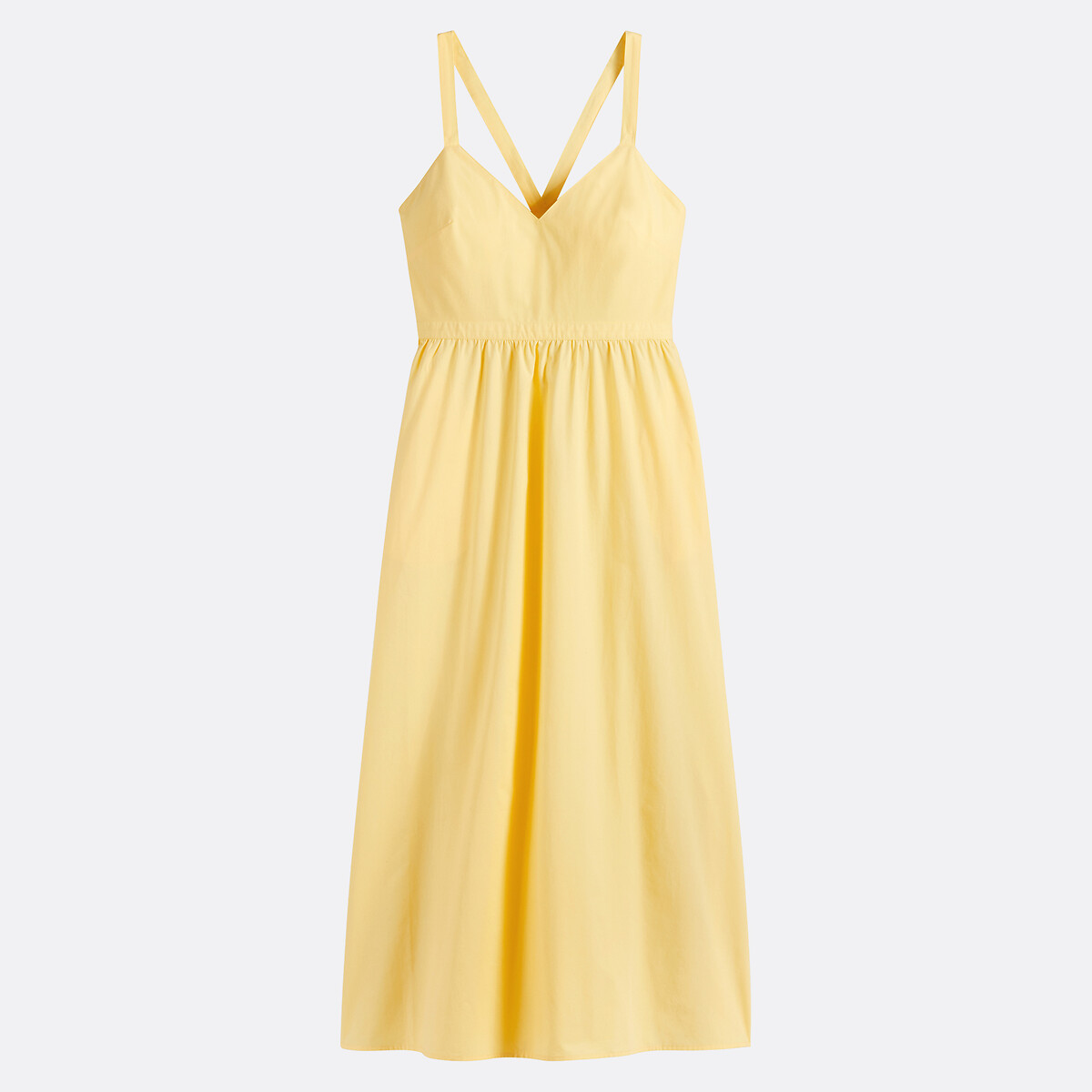 Maxi Dress with V-Neck Straps yellow, LA REDOUTE COLLECTIONS