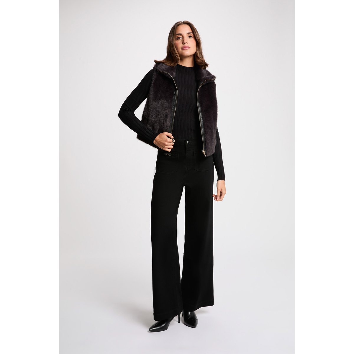Veste sans manches noir, MORGAN