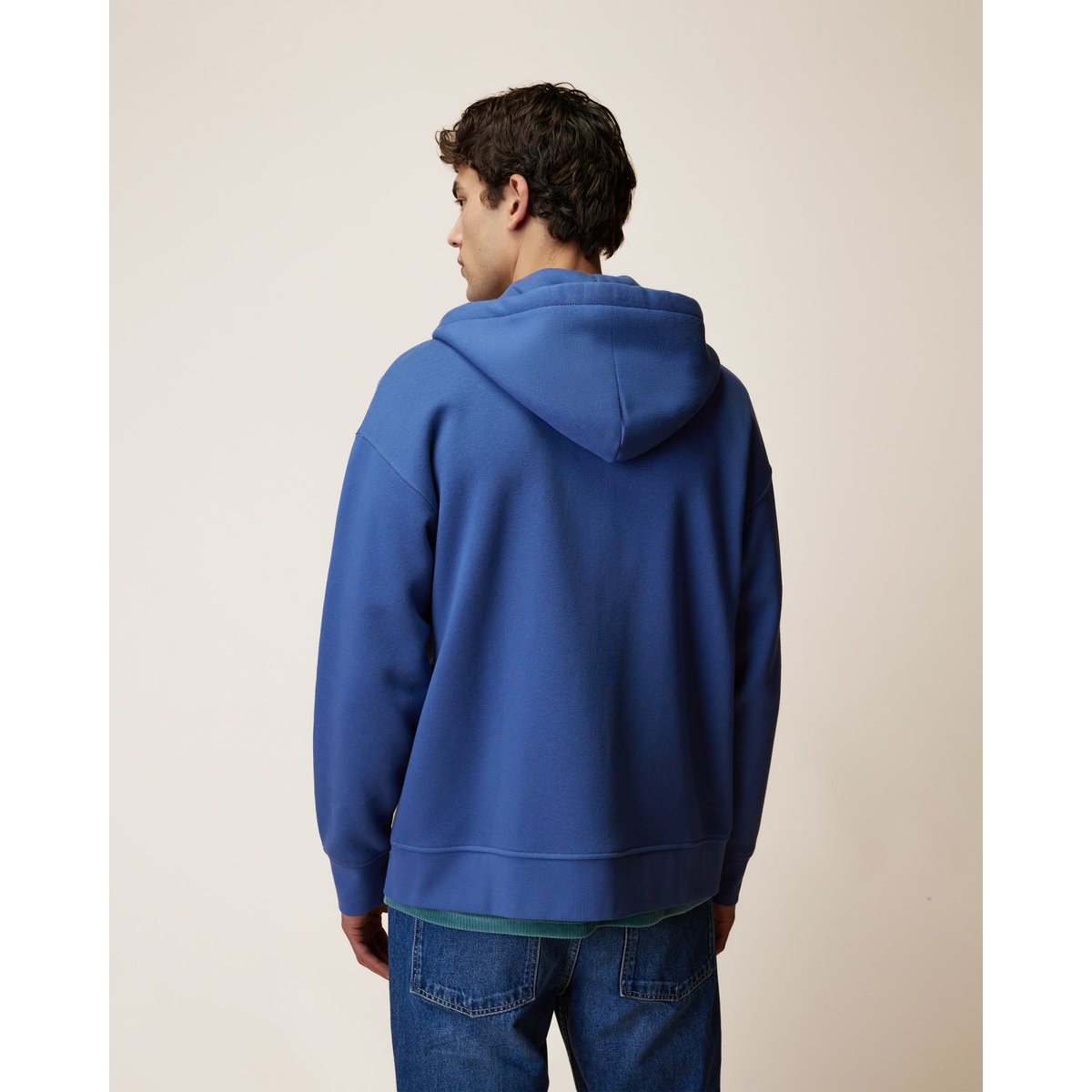 Sweat à capuche en molleton bleu, FAGUO