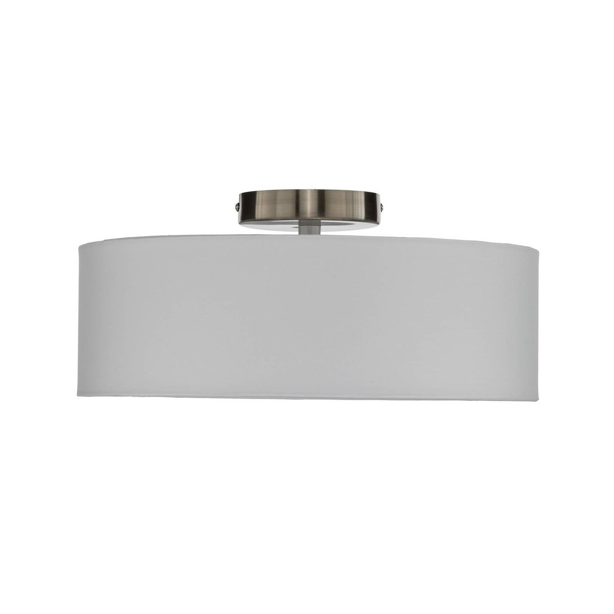 Plafonnier en textile moderne, Sebatin blanc, nickel mat, LINDBY