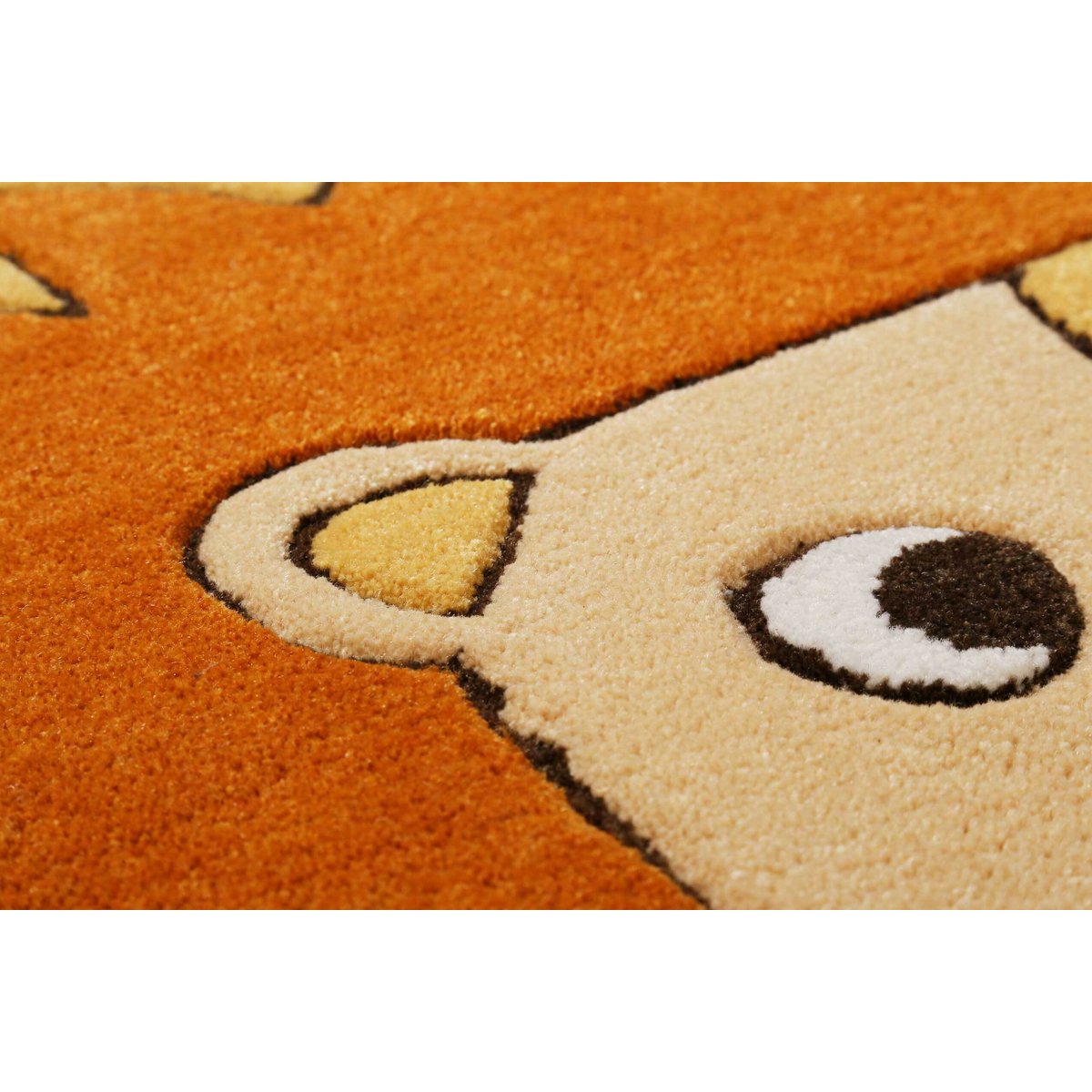 Tapis enfant rond motif lion , LINUS orange, SMART KIDS