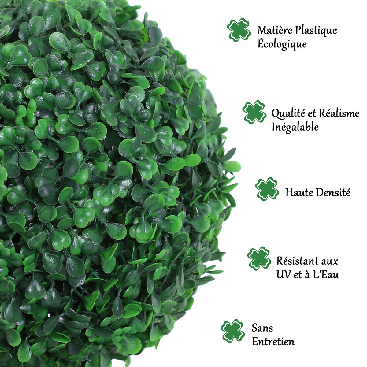 Topiaires artificielles Plastique Vert vert, OUTSUNNY