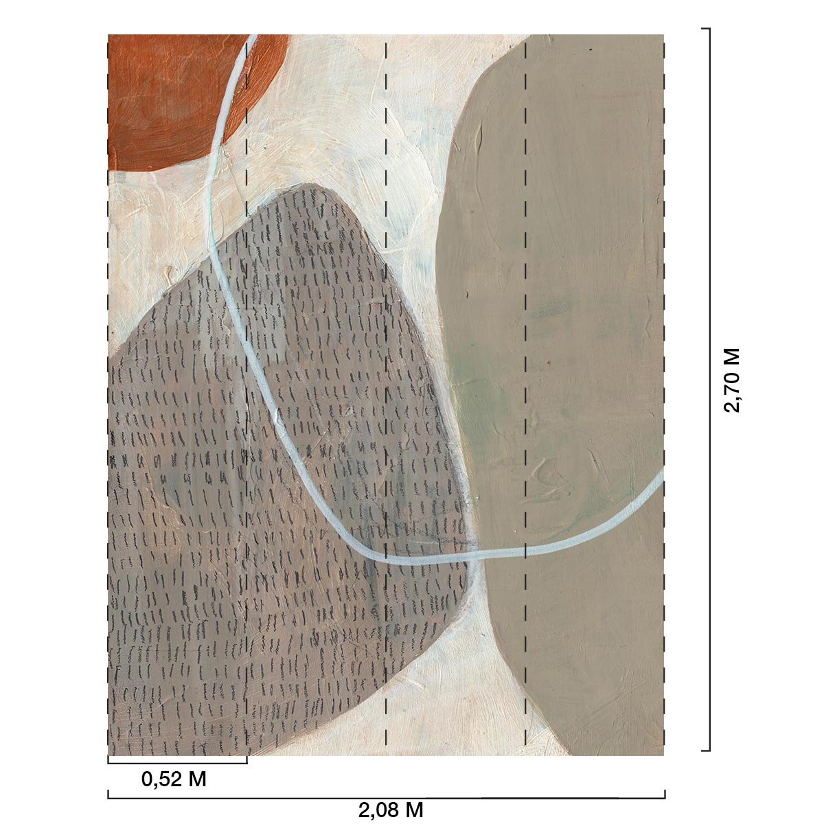 Papier peint graphique pierres marquees intissé, HEXOA