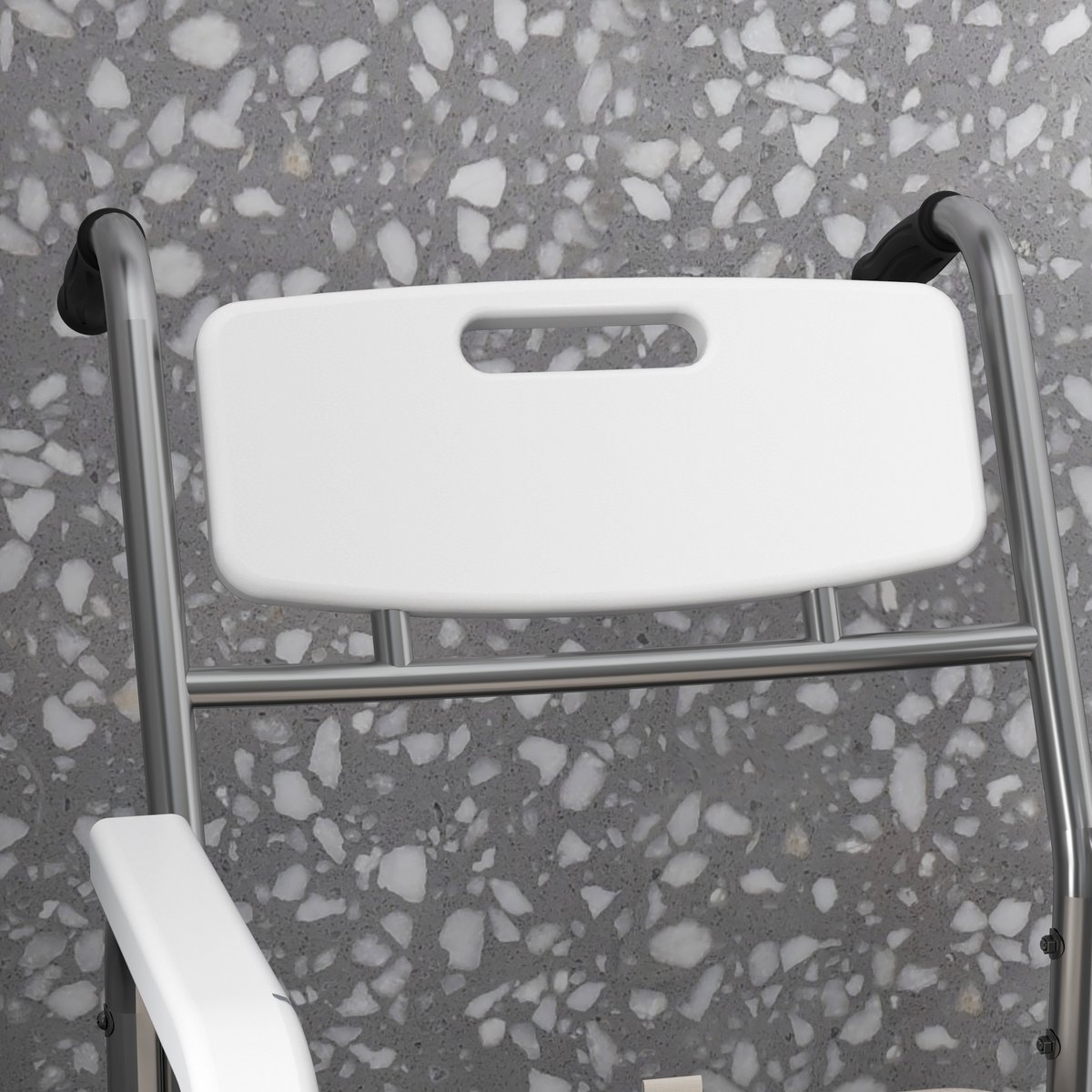 Fauteuil roulant avec cuvette Acier Blanc blanc, bleu, chromé, HOMCOM