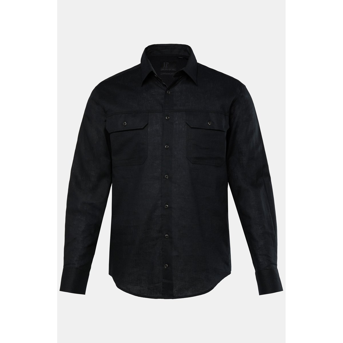 Chemise en lin mélangé noir, JP1880