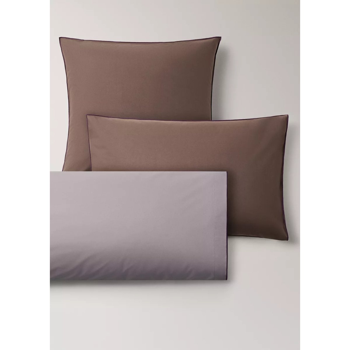 Taie d'oreiller 100 % percale de coton 50x75 cm marron, MANGO HOME