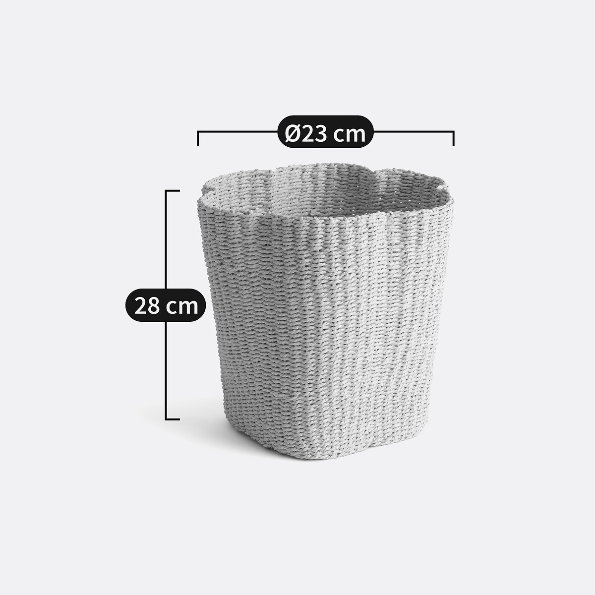 Cestino per rifiuti in carta intrecciata beige, LA REDOUTE INTERIEURS