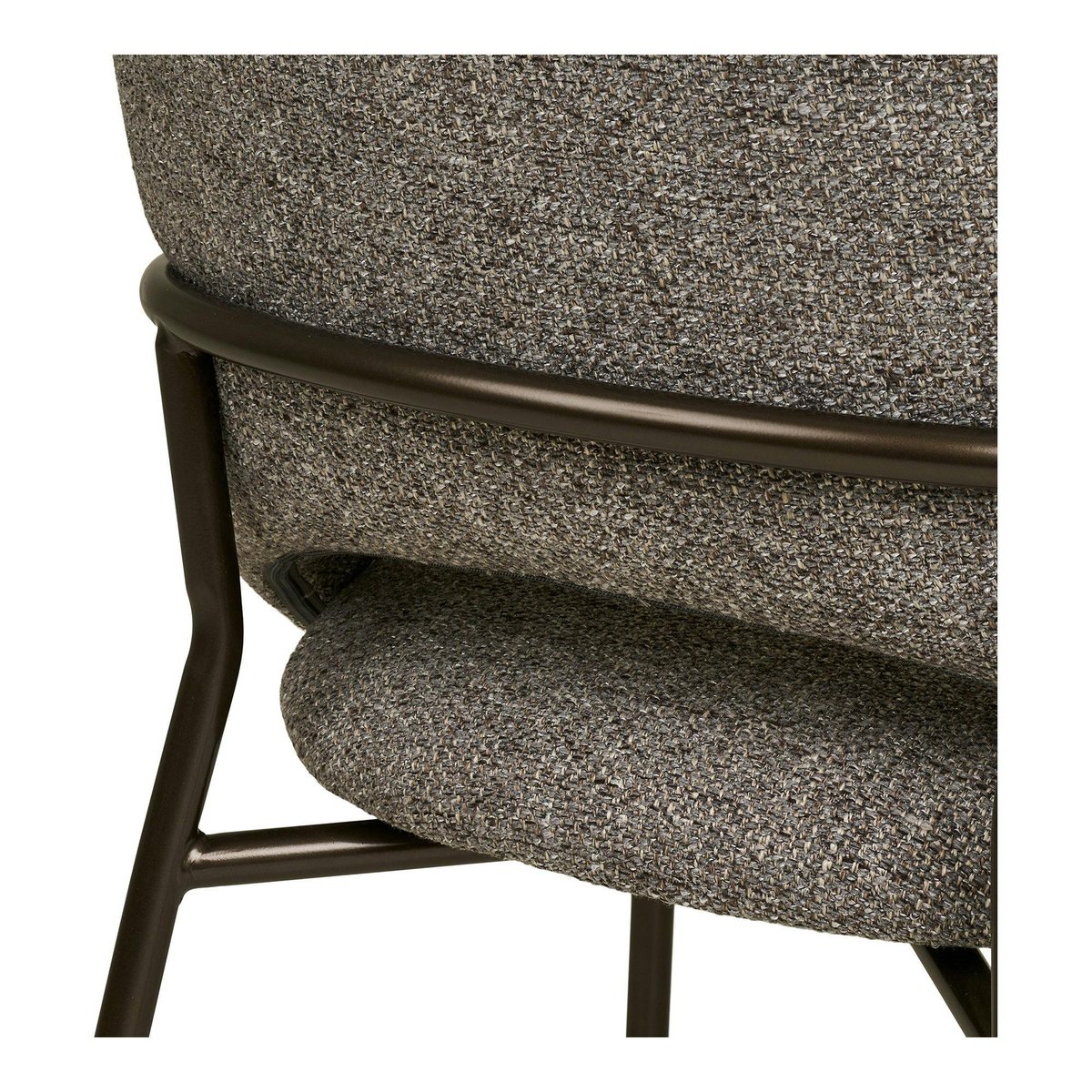 Fauteuil de table en tissu, pieds chromés (lot de 2) BERLIN gris foncé, PIER IMPORT