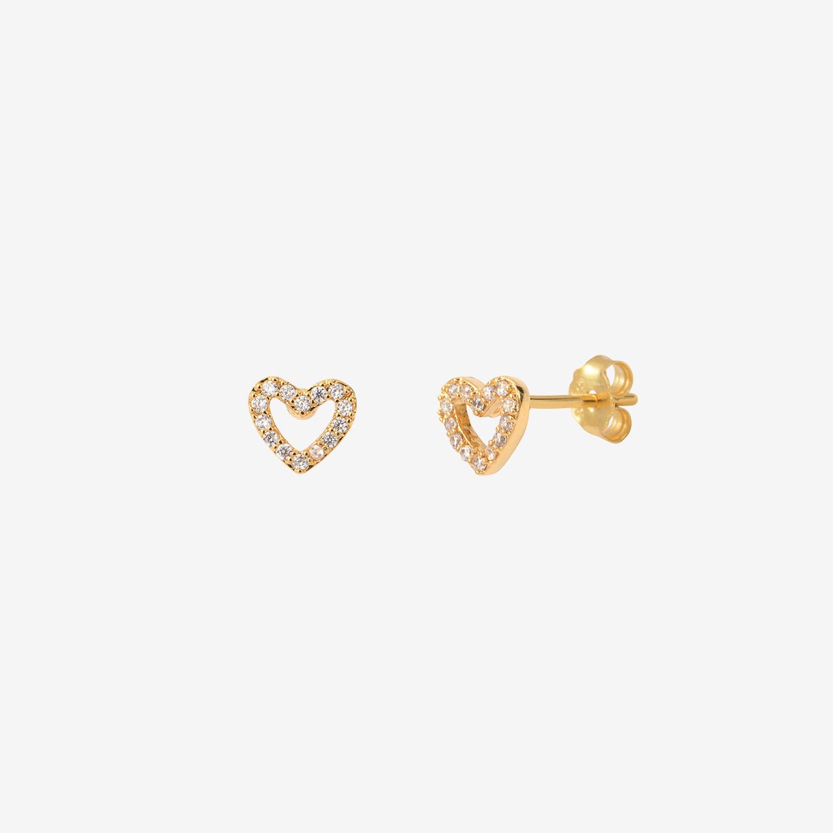 Paire de boucles d'oreilles doré mina oxyde de zirconium blanc, CAROLINE NAJMAN