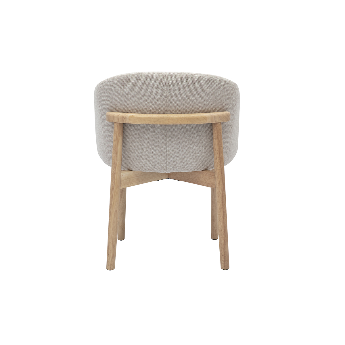 Chaises en tissu effet velours texturé beige et bois clair (lot de 2) TORVI beige, MILIBOO