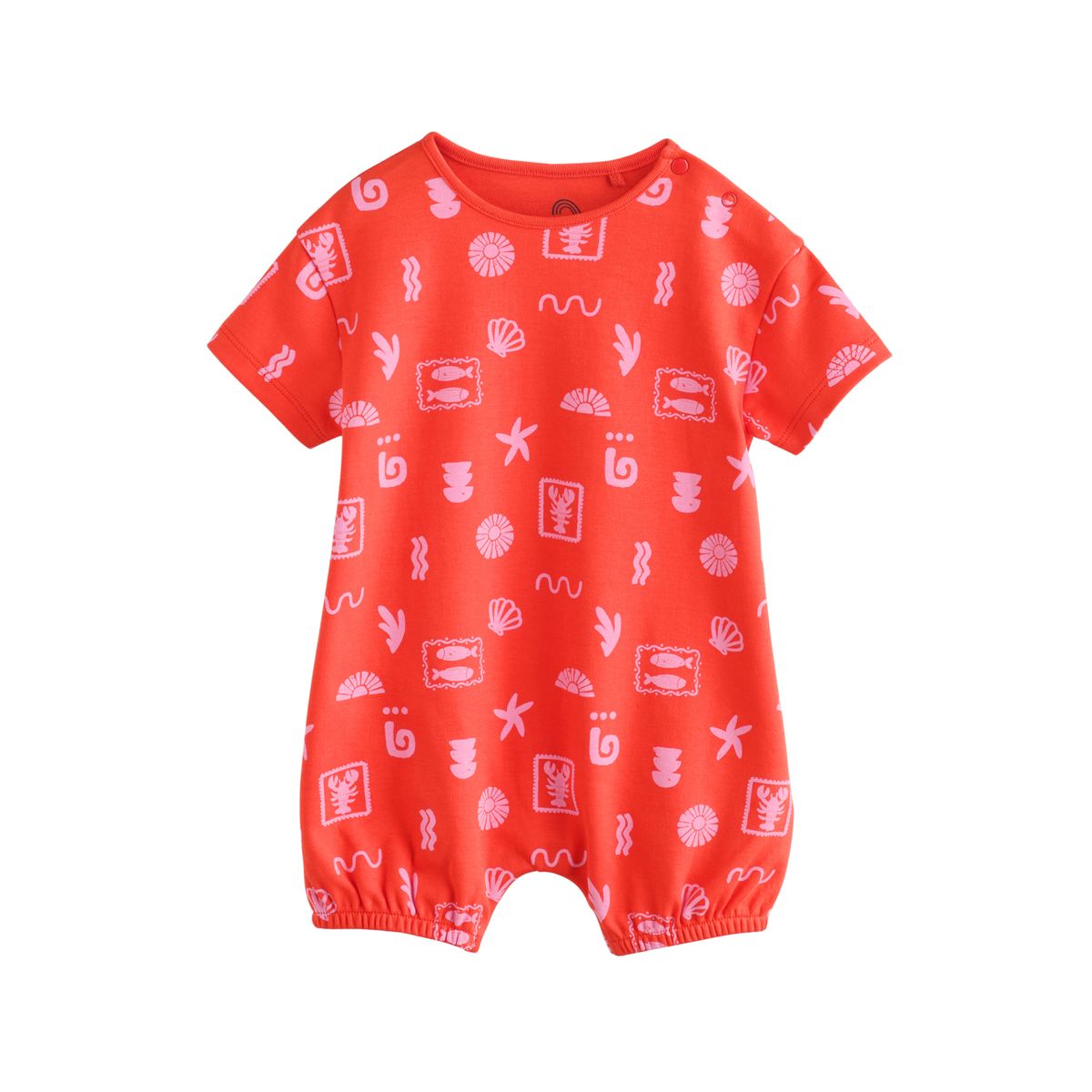 Barboteuse style t-shirt pour bébé homard rose et rouge imprimé, NEXT